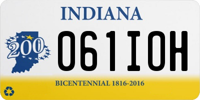IN license plate 061IOH