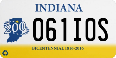IN license plate 061IOS
