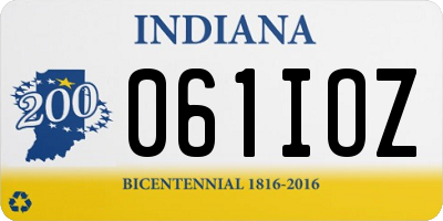IN license plate 061IOZ