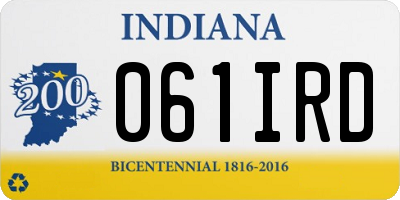 IN license plate 061IRD