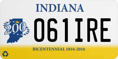 IN license plate 061IRE