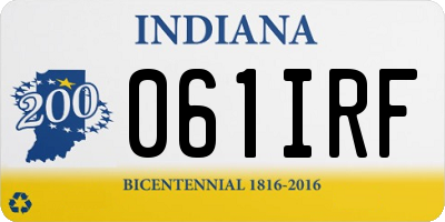IN license plate 061IRF