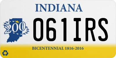 IN license plate 061IRS