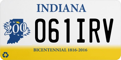 IN license plate 061IRV