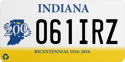 IN license plate 061IRZ
