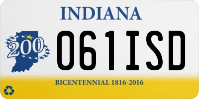 IN license plate 061ISD