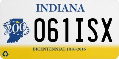 IN license plate 061ISX
