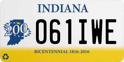 IN license plate 061IWE