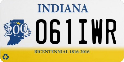 IN license plate 061IWR