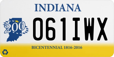 IN license plate 061IWX