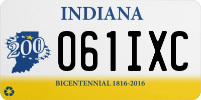 IN license plate 061IXC