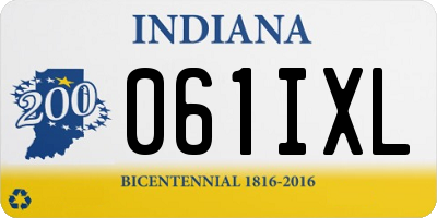 IN license plate 061IXL