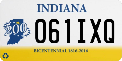 IN license plate 061IXQ