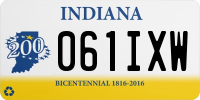 IN license plate 061IXW