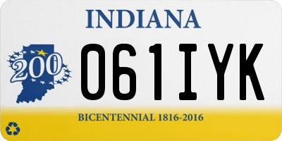 IN license plate 061IYK