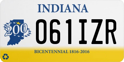IN license plate 061IZR