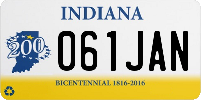 IN license plate 061JAN
