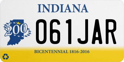 IN license plate 061JAR