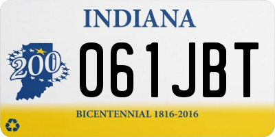 IN license plate 061JBT