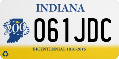 IN license plate 061JDC