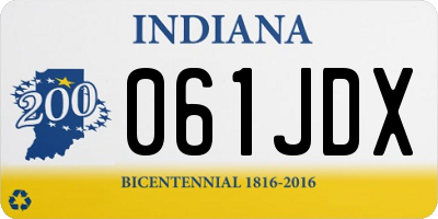 IN license plate 061JDX