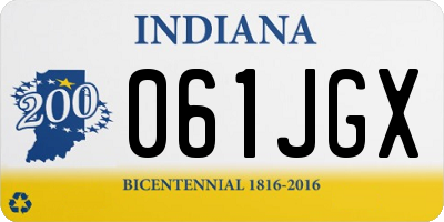 IN license plate 061JGX