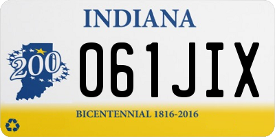 IN license plate 061JIX