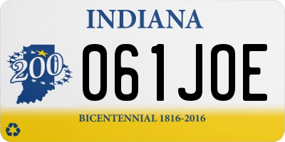 IN license plate 061JOE