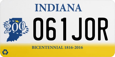 IN license plate 061JOR