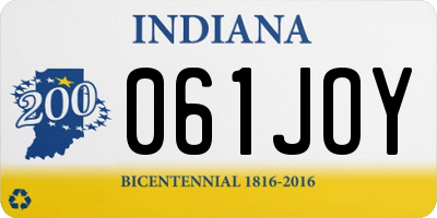 IN license plate 061JOY