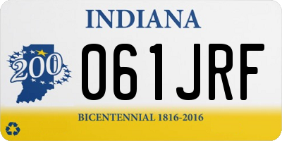 IN license plate 061JRF