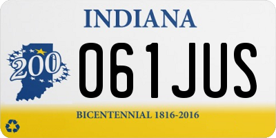 IN license plate 061JUS