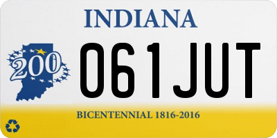 IN license plate 061JUT