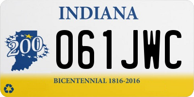 IN license plate 061JWC