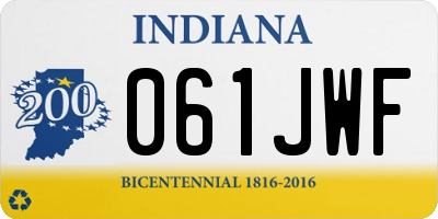 IN license plate 061JWF