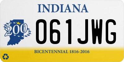IN license plate 061JWG