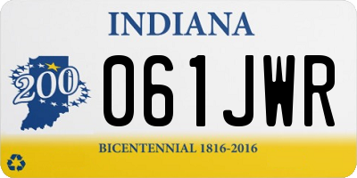 IN license plate 061JWR