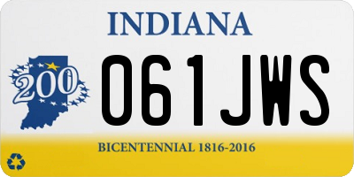 IN license plate 061JWS