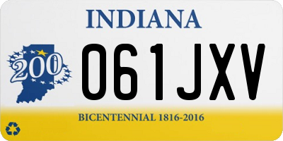 IN license plate 061JXV
