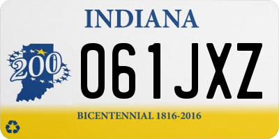 IN license plate 061JXZ