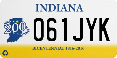 IN license plate 061JYK