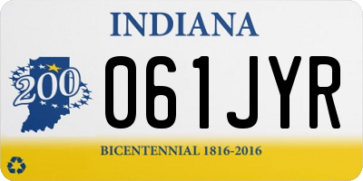 IN license plate 061JYR