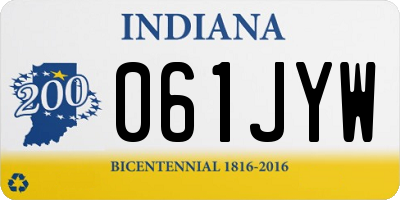 IN license plate 061JYW