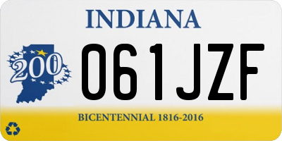 IN license plate 061JZF