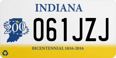 IN license plate 061JZJ