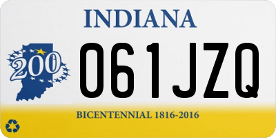 IN license plate 061JZQ