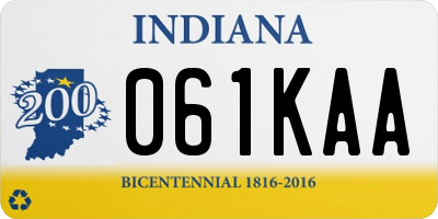 IN license plate 061KAA