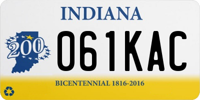 IN license plate 061KAC