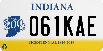 IN license plate 061KAE