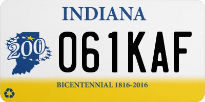 IN license plate 061KAF